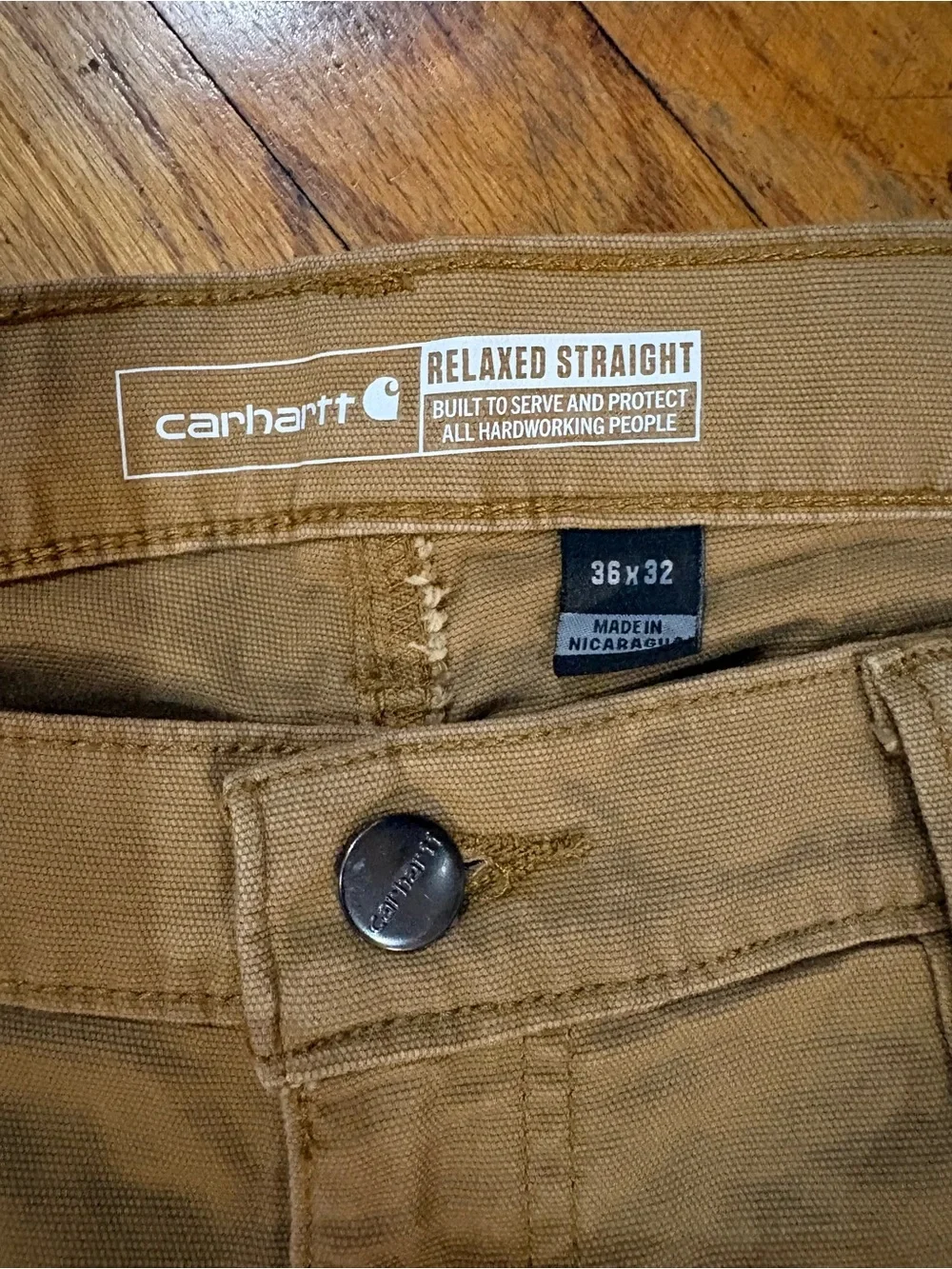 Carhartt Mens Relaxed Fit Straight Canvas Work Pants Tan BN2517-M  36x32 (r20)